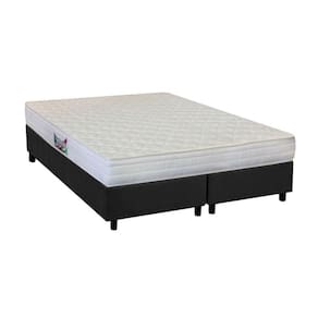 Cama Box Queen: Colchão Anatômico Herval Ag65 Frontier + Base Crc Suede Gray(158x198)
