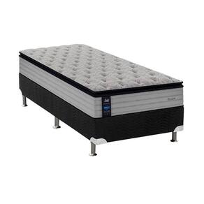Cama Box Solteiro: Colchão Molas Sealy Posturepedic Passion + Base Crc Suede Black(88x188)