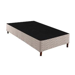 Cama Box Base Universal Solteiro Sommier Rústico Bordado White (88x188x30) - Paropas