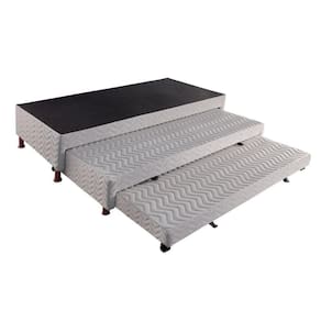 Cama Box Base C-auxiliar Solteiro Universal Rústico Bordado White (88x188x32) - Paropas