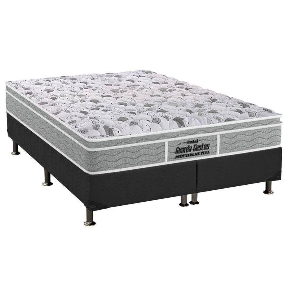 Cama Box Queen: Colchão Espuma Probel D45/ep Guarda Costas Próextreme PlusBase Suede Gray(158x198)