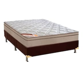 Cama Box Casal: Colchão Molas Bonnel Castor Revolution + Base Crc Suede Brown(138x188)