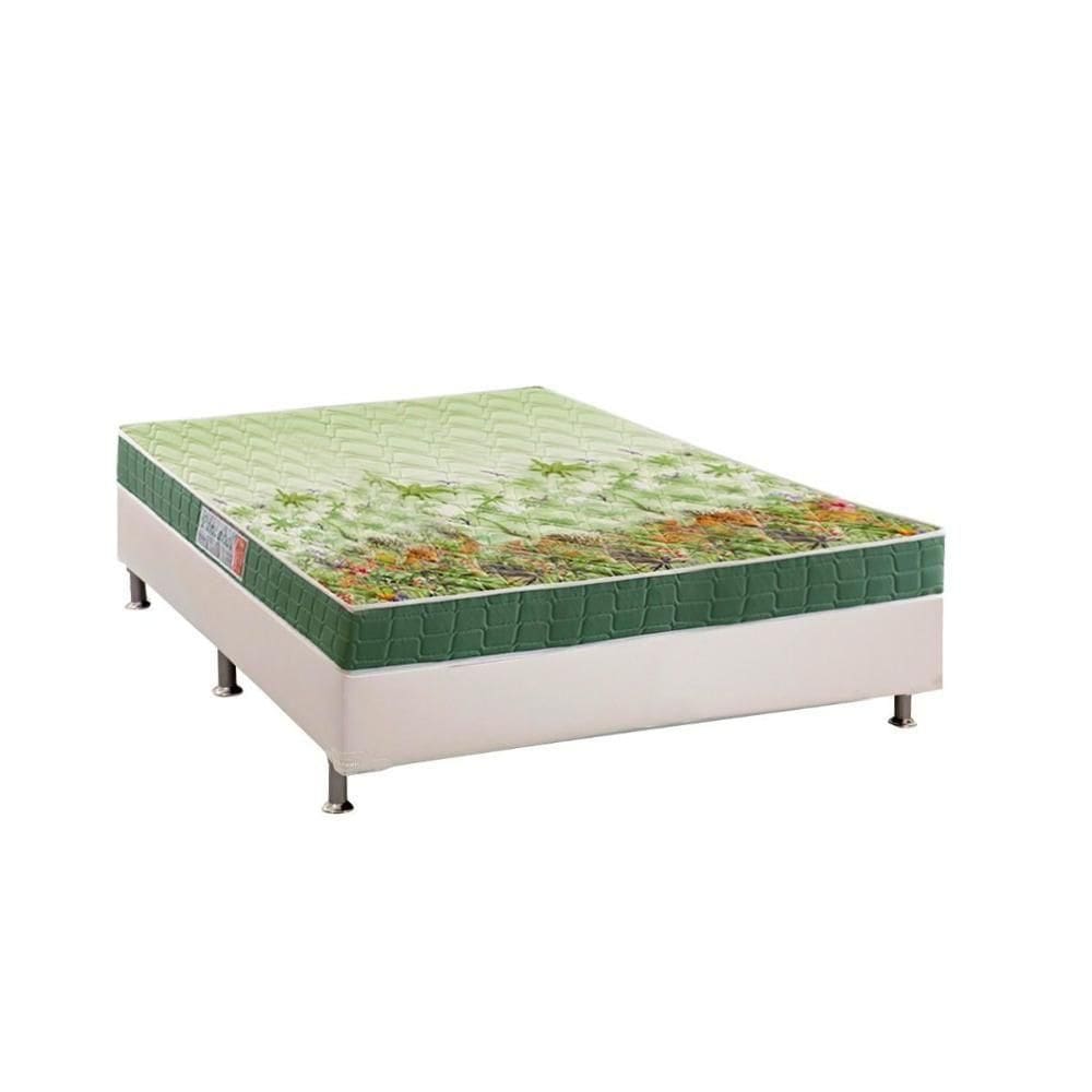 Cama Box Casal: Colchão Anatômico Anjos D28/Ep Pantanal + Base Crc Courano White(138X188)