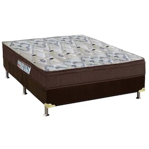 Cama Box Viúva Colchão Ortopédico Ortobom D/ep Fort Tech Iso Mega FirmeBase Suede Brown