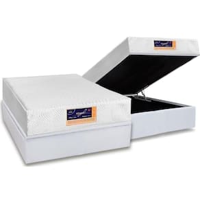 Cama Box Baú Colchão Espuma Castor D33 Vitagel Hr Visco Gel ConvencionalBase Courano White(138x188)