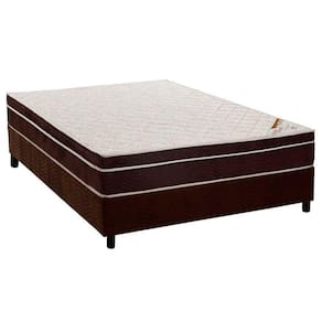 Cama Box Casal: Colchão Ortopédico Ortobom Exclusive Ortopillow + Base Crc Suede Brown(138x188)