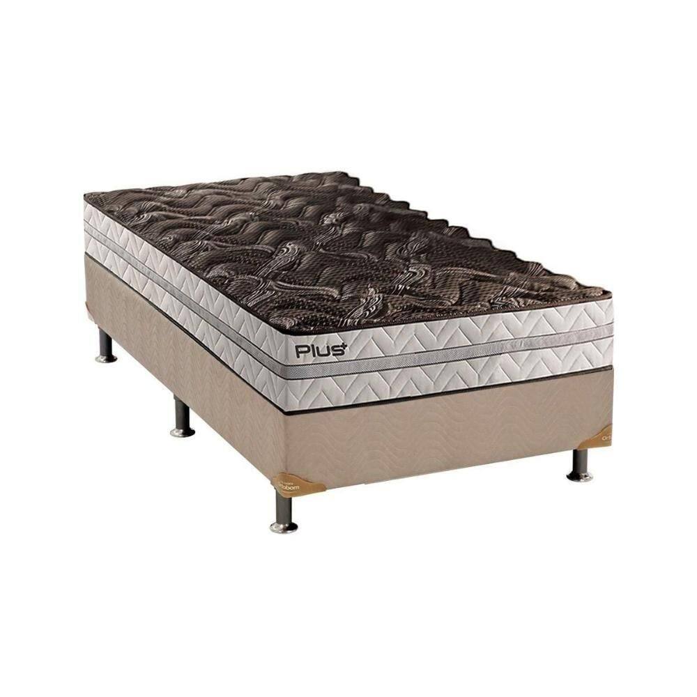 Cama Box Solteiro: Colchão Espuma D33 Paropas Pasquale Plus + Base Crc Suede Clean(88X188)