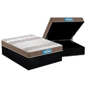 Cama Box Baú Casal: Colchão Espuma D33 Probel / Ep Guarda Costas Double Face + Base Black(138X188)