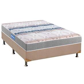 Cama Box Casal: Colchão Espuma D45 Probel Guarda Costas + Base Crc Suede Clean(138x188)
