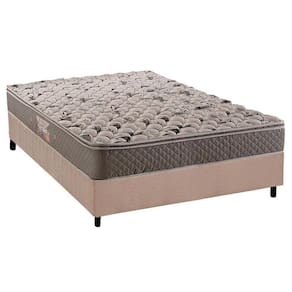 Cama Box Casal: Colchão Ortopédico Herval Ag65 Fort + Base Crc Suede Clean(138X188)