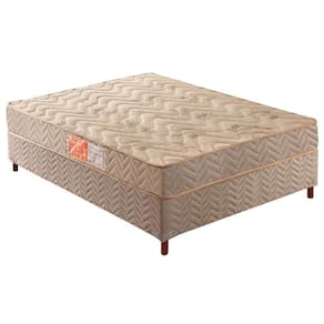 Cama Box Casal: Colchão Espuma Paropas D33 Pasquale + Base Crc Rústico Clean(138x188)