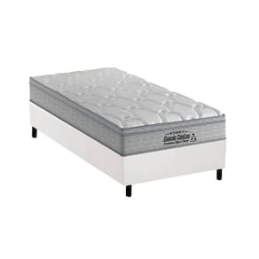 Cama Box Solteiro: Colchão Espuma Probel D40 Guarda Costas Premium Hiper Firme + Base White(88X188)