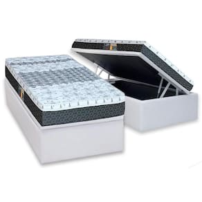 Cama Box Baú Solteiro: Colchão System Class One Face + Base Crc Courano White(88x188)