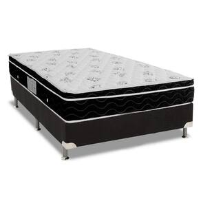 Cama Box Viúva: Colchão Molas Bonnel Ortobom Nanolastic Physical Spring + Base Black(128X188)