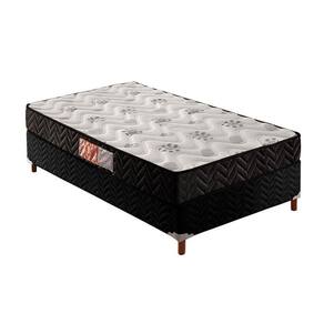Cama Box Solteiro: Colchão Espuma D33 Paropas Pasquale + Base Crc Suede Black(88X188)