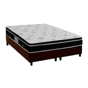 Cama Box Queen: Colchão Molas Bonnel Ortobom Nanolastic Physical Spring + Base Brown(158X198)