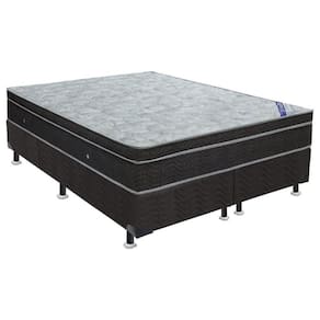 Cama Box Casal: Colchão Molas Ortobom Nanolastic Light Selado + Base Crc Suede Black(138X188)