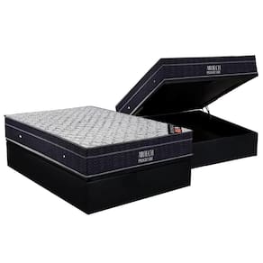 Cama Box Baú Casal: Colchão Molas Bonnel Ortobom Nanolastic Airtech Progressive+Base Black(138X188)