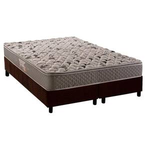 Cama Box Queen: Colchão Anatômico Herval Ag65 Fort + Base Crc Suede Brown(158X198)