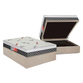 Cama Box Baú Casal: Colchão Ortopédico Plumatex Falcon Ultra Firme + Base Crc Suede Clean(138X188)