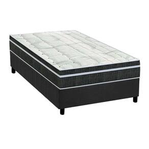 Cama Box Solteiro: Colchão Molas Bonnel Orthoflex Venezia + Base Crc Suede Gray(88X188)
