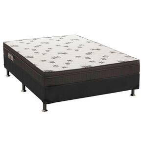 Cama Box Casal: Colchão Espuma D45 Ortobom Light Saúde Ortopilow + Base Crc Suede Black(138X188)