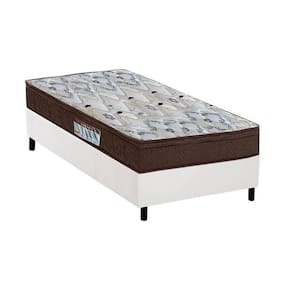 Cama Box Solteiro Colchão Ortopédico Ortobom D45/Ep Fort Tech Iso 150 Mega Firme+Base White(88X188)