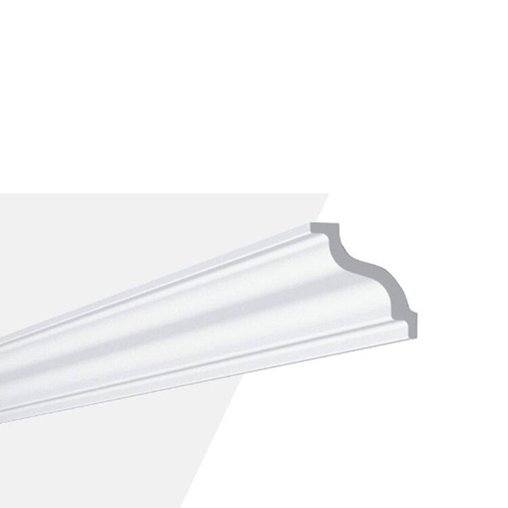 Kit com 15 Barras Rodateto de Poliestireno 7cm X 70mm Liso 30m Branco