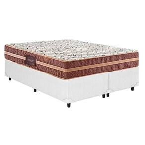 Cama Box Queen: Colchão Anatômico Herval D28/Ag65 Bermont + Base Crc Courano White(158X198)
