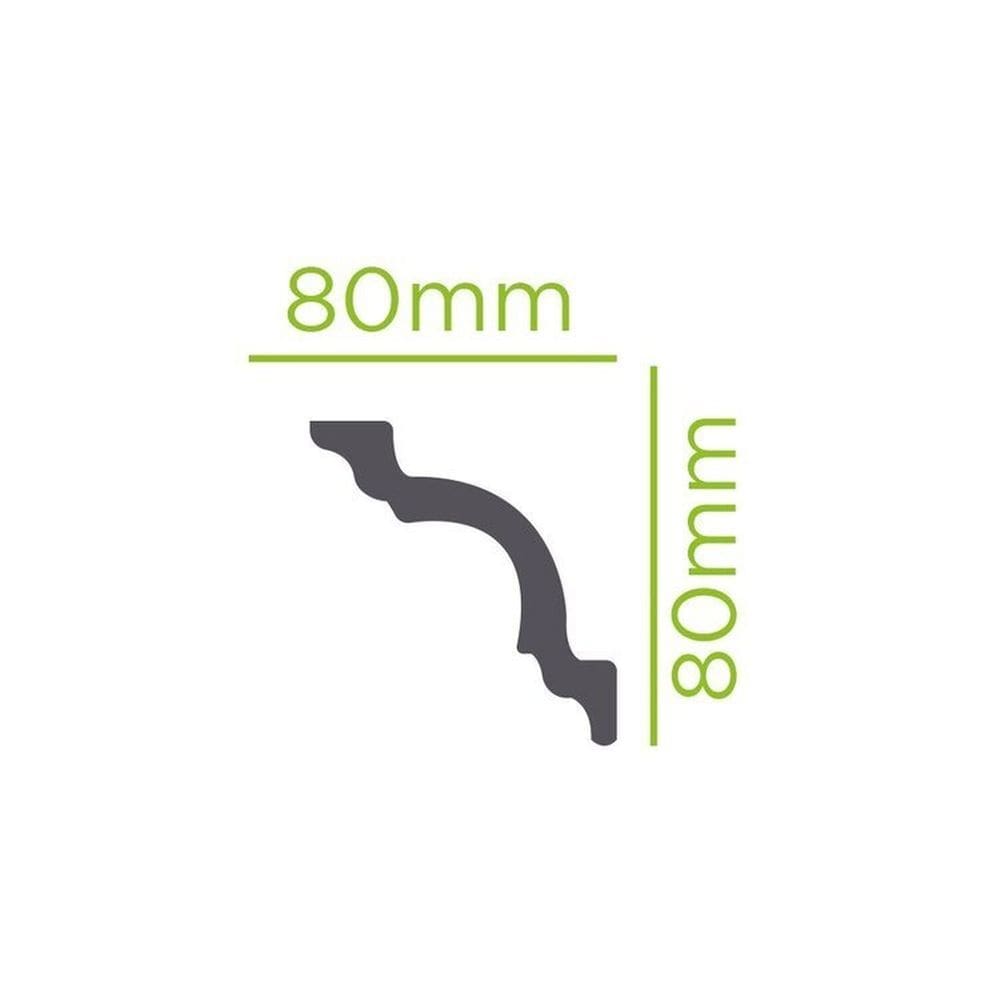 Kit com 15 Barras Rodateto de Poliestireno 8cm X 80mm Liso 30m Branco