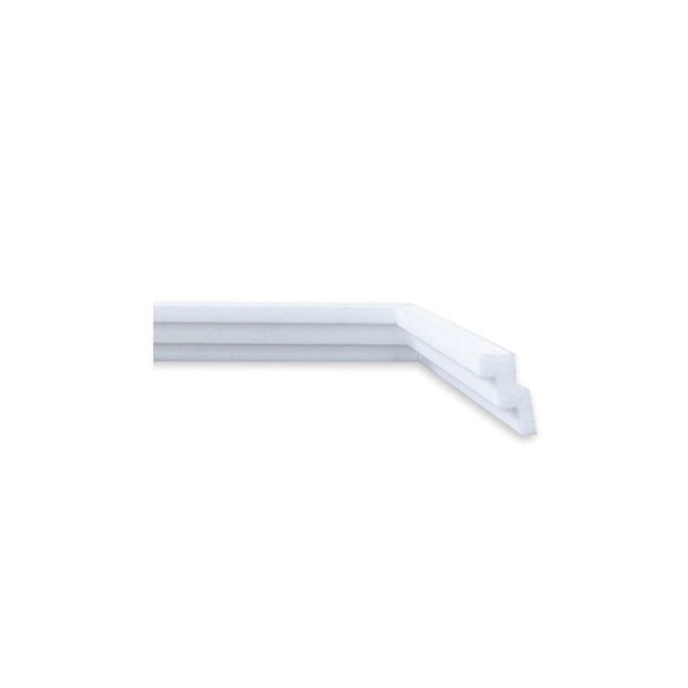 Kit com 5 Barras Rodateto de Poliestireno 3cm X 20mm Liso 10m Branco