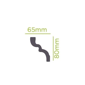 Kit com 5 Barras Rodateto de Poliestireno 8cm X 65mm Liso 10m Branco