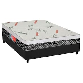 Cama Box Casal: Colchão Espuma Plumatex D28-ep Anatômico Falcon Ultra FirmeBase Suede Gray(138x188)