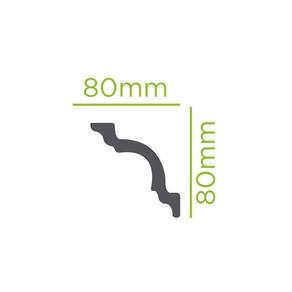 Kit com 30 Barras Rodateto de Poliestireno 8cm X 80mm Liso 60m Branco