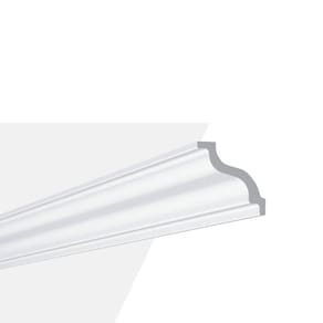 Kit com 3 Barras Rodateto de Poliestireno 7cm X 70mm Liso 6m Branco