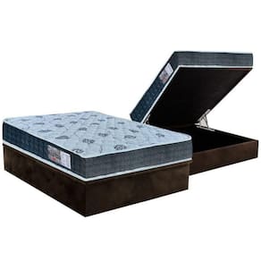 Cama Box Baú Casal: Colchão Espuma Orthoflex D45 / Ep Cecina + Base Crc Suede Brown(138X188)