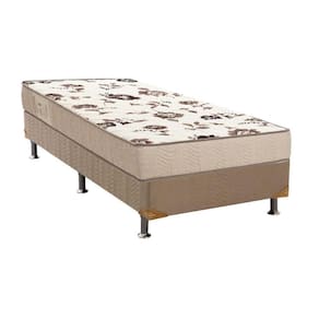 Cama Box Solteiro: Colchão Espuma Ortobom D28 Physical Mega Resistente + Base Clean(88X188)
