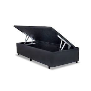 Cama Box Baú Solteiro Universal Suede Gray (88x188x35) - Costa Rica