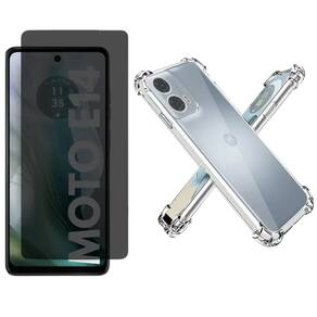 Capa Capinha + Pelicula Moto E14 Privacidade Anti Curioso - Armyshield