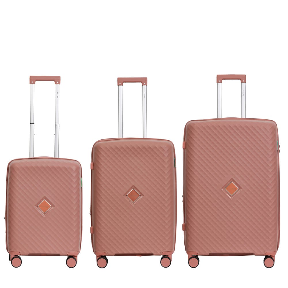 Mala De Viagem Com 3 Peças Polipropileno Expansível Zíper Antifurto