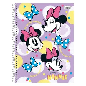 Caderno Univ 10 Matérias 160Fls Minnie Joy Lilás Poá Tilibra