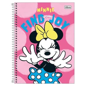 Caderno Univ 10 Matérias 160Fls Minnie Find Joy Rosa Tilibra