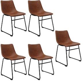 Conjunto com 5 Cadeiras para Sala de Jantar Bruna Marrom