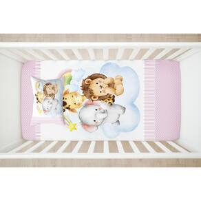 Lençol De Berço Coleção Encantos, Para Bebê, 2 Peças