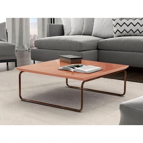 Mesa De Centro Kairos Pé Café Bisart Decor Cor:coral