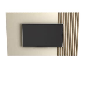 Painel Para Tv Até 60 Polegadas Luara 1,60x90cm Off White / Canela