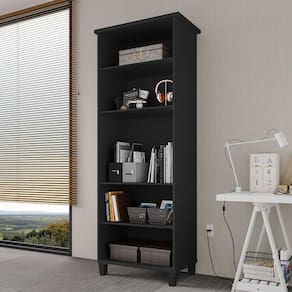 Estante Multiuso Organizador Library Home Office Em Mdp 30mm - Preto