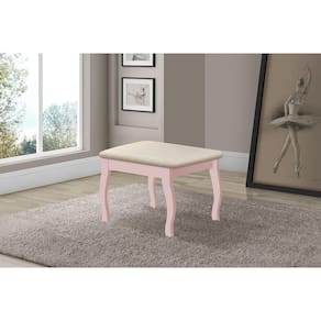 Banqueta Para Penteadeira Luxo Com Almofada Rose - Marrom