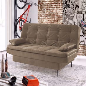 Estofado Sofá Cama Flip 90x185x90cm Marrom