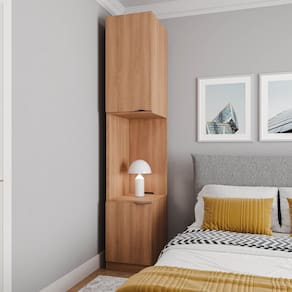 Mesa de Cabeceira Modular Direita 2 Portas 1 Gaveta Hera CabeCasa MadeiraMadeira Louro